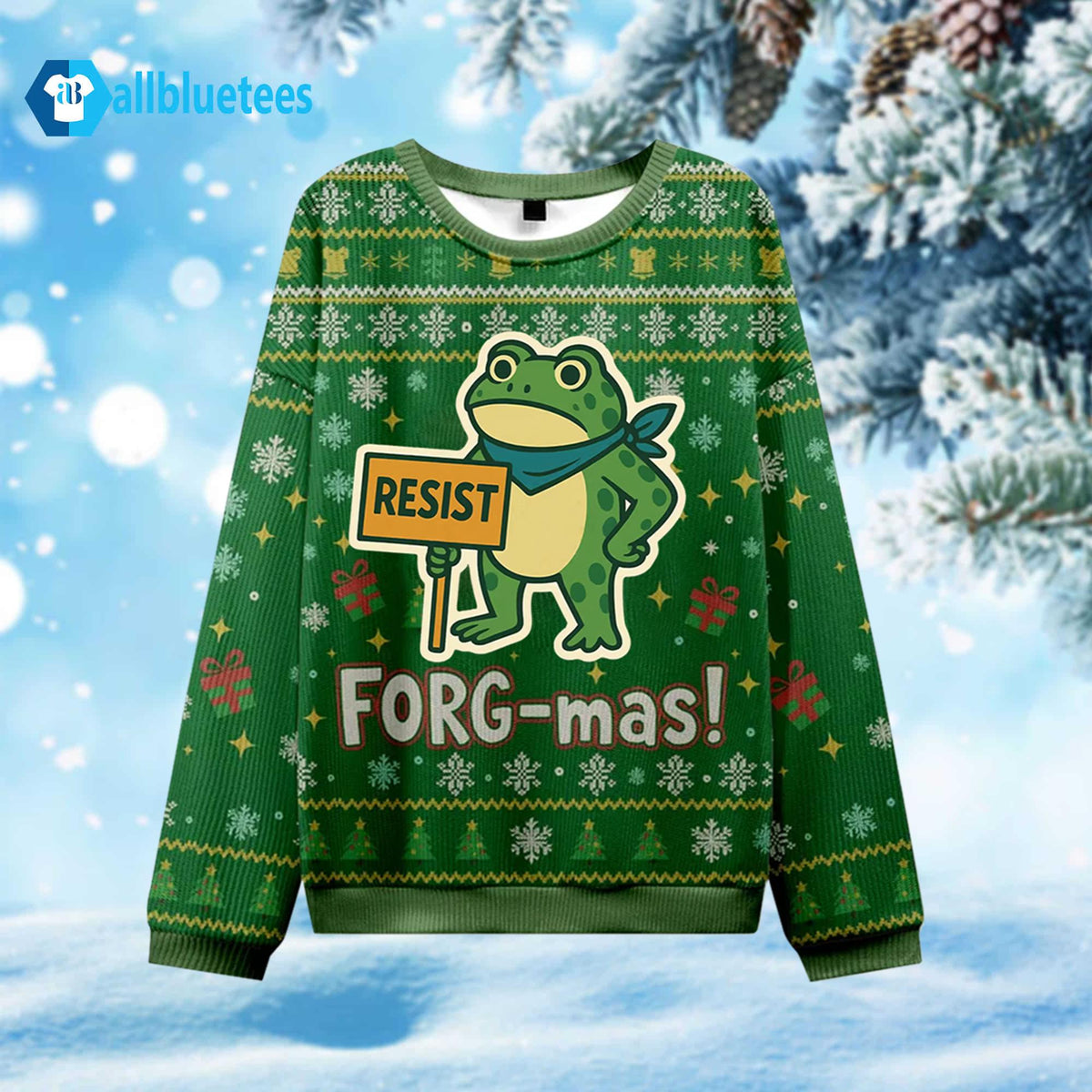 Portland Frog Frog-mas Ugly Christmas Sweater product image