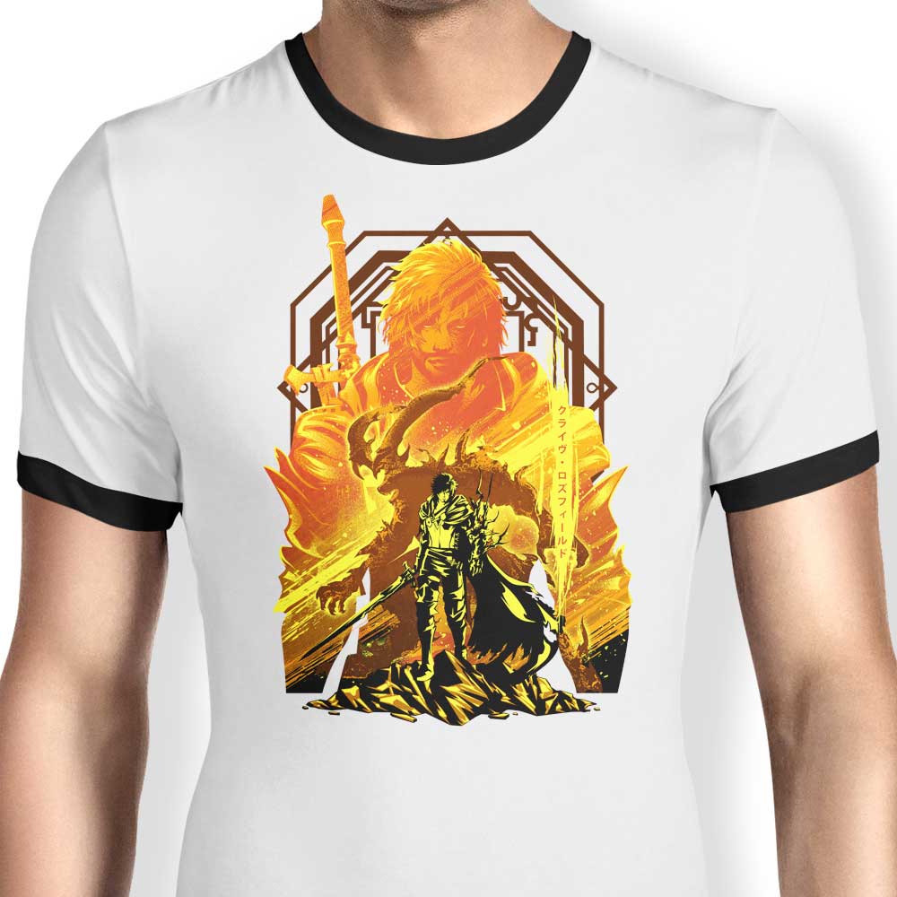 Power of Ifrit Ringer - Adult & Kids T-Shirts, Sweatshirts & Hoodies apparel design preview 1