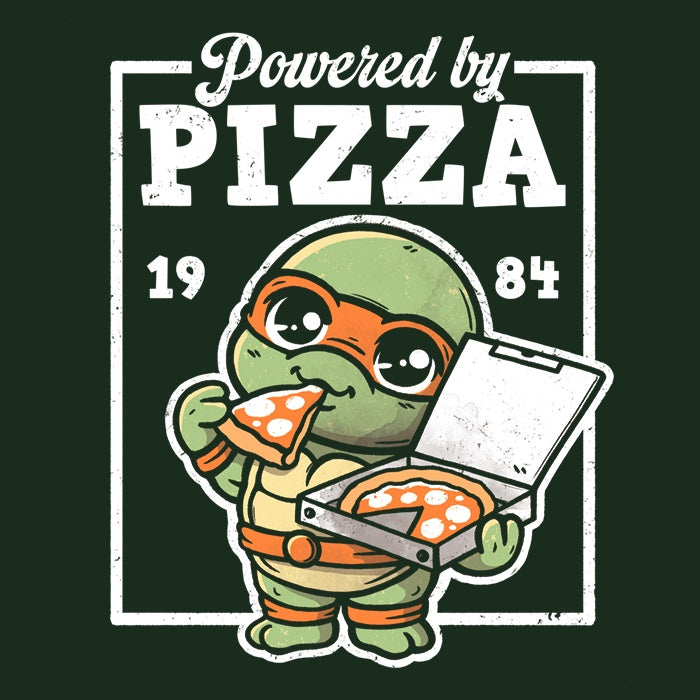 Powered by Pizza - Adult & Kids T-Shirts, Sweatshirts & Hoodies apparel design preview 2