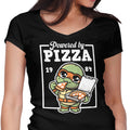 Powered by Pizza Women's V-Neck - Adult & Kids T-Shirts, Sweatshirts & Hoodies apparel design preview 1