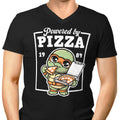 Powered by Pizza Men's V-Neck - Adult & Kids T-Shirts, Sweatshirts & Hoodies apparel design preview 1