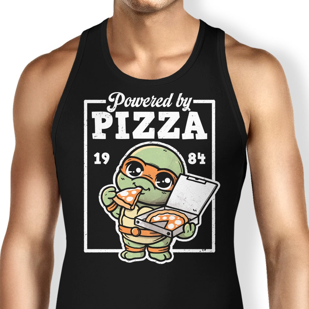 Powered by Pizza Tank Top - Adult & Kids T-Shirts, Sweatshirts & Hoodies apparel design preview 1