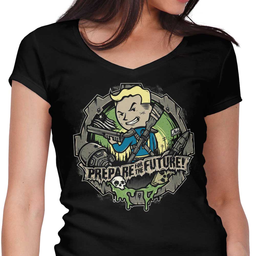 Prepare for the Future Women's V-Neck - Adult & Kids T-Shirts, Sweatshirts & Hoodies apparel design preview 1