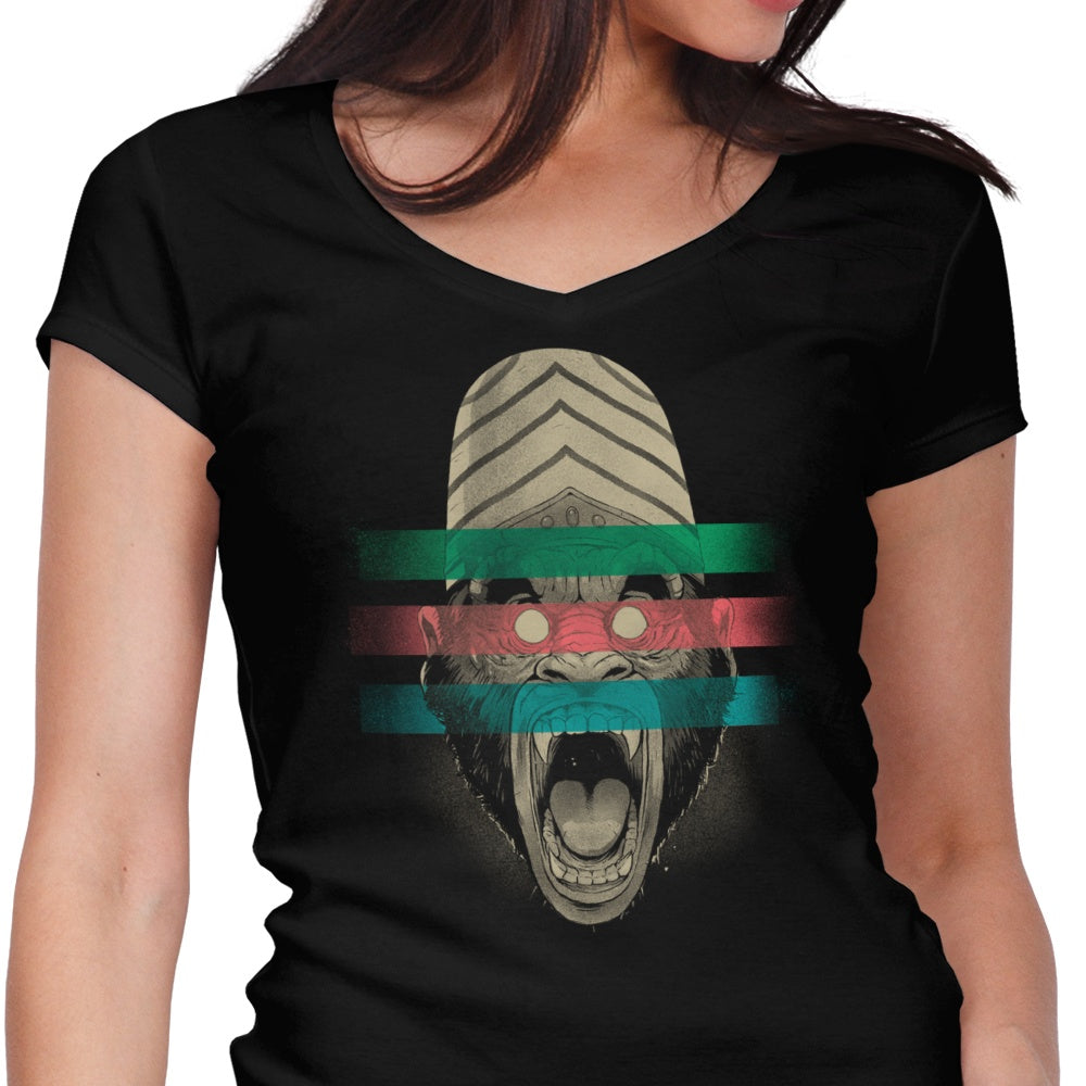 Primate Fury Women's V-Neck - Adult & Kids T-Shirts, Sweatshirts & Hoodies apparel design preview 1