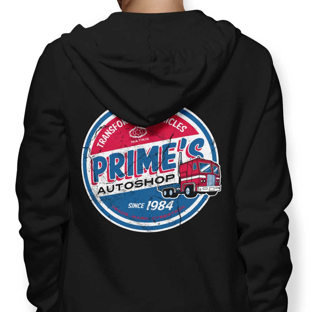 Prime's Auto Shop - Adult & Kids T-Shirts, Sweatshirts & Hoodies apparel design preview 1
