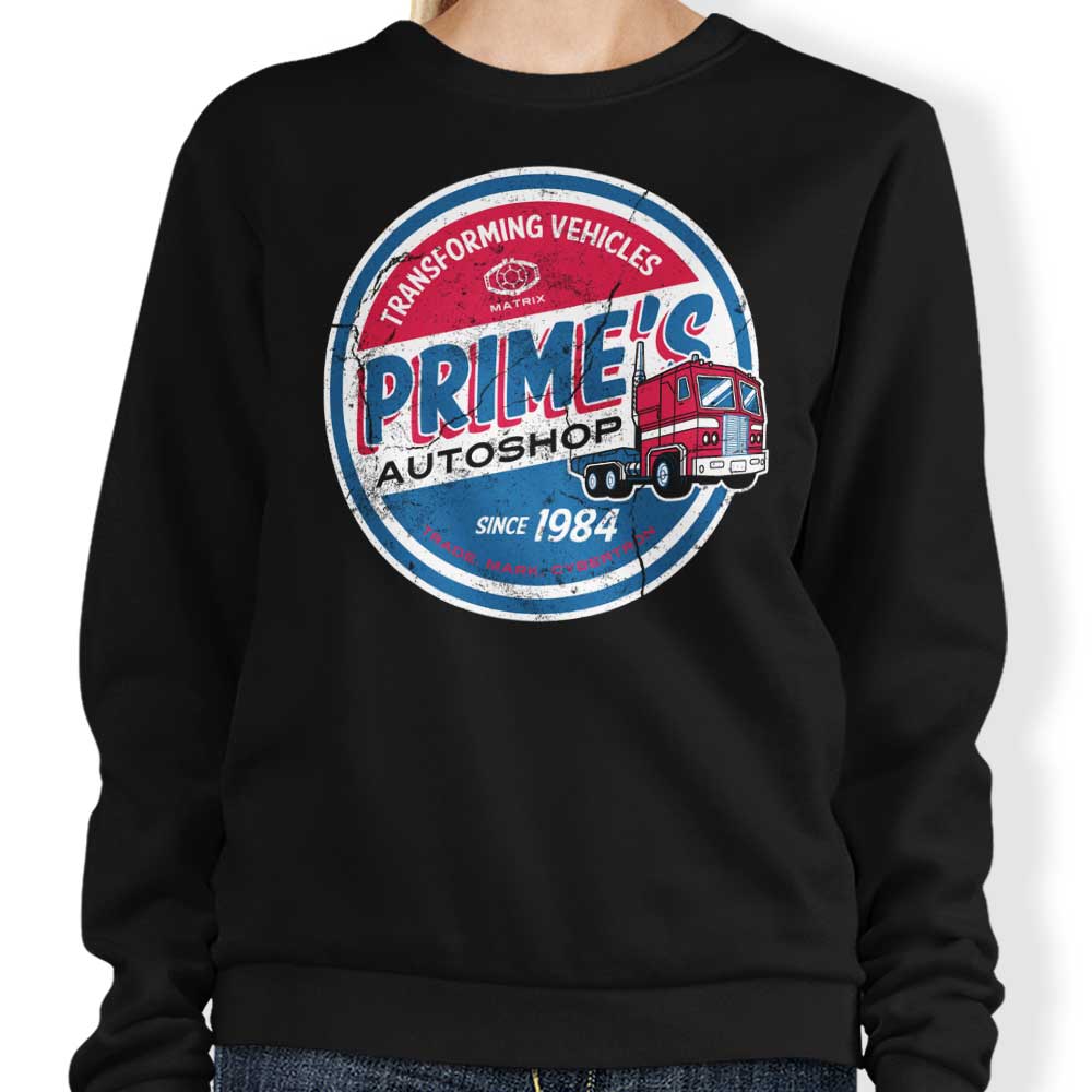 Prime's Auto Shop - Adult & Kids T-Shirts, Sweatshirts & Hoodies apparel design preview 1