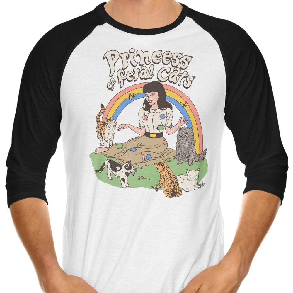 Princess of Feral Cats 3/4 Sleeve Raglan - Adult & Kids T-Shirts, Sweatshirts & Hoodies apparel design preview 1
