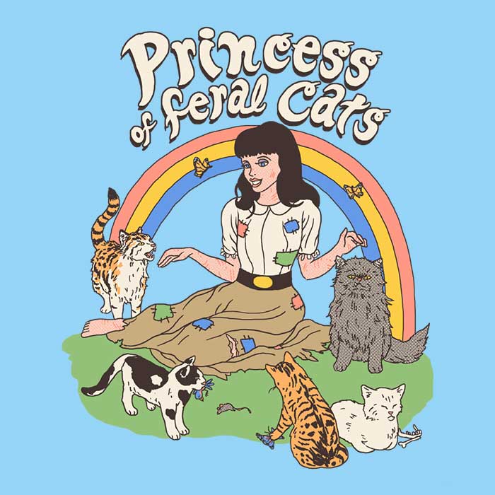 Princess of Feral Cats - Adult & Kids T-Shirts, Sweatshirts & Hoodies apparel design preview 2