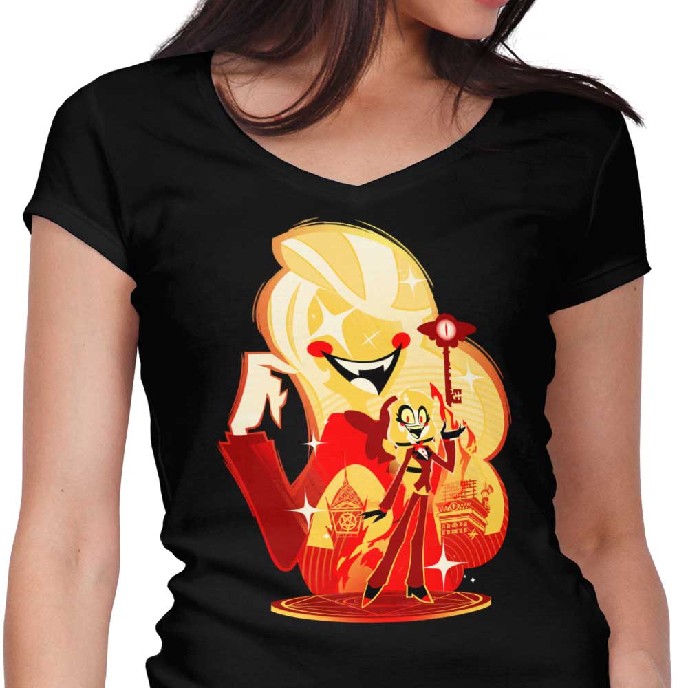 Princess of Hell Women's V-Neck - Adult & Kids T-Shirts, Sweatshirts & Hoodies apparel design preview 1