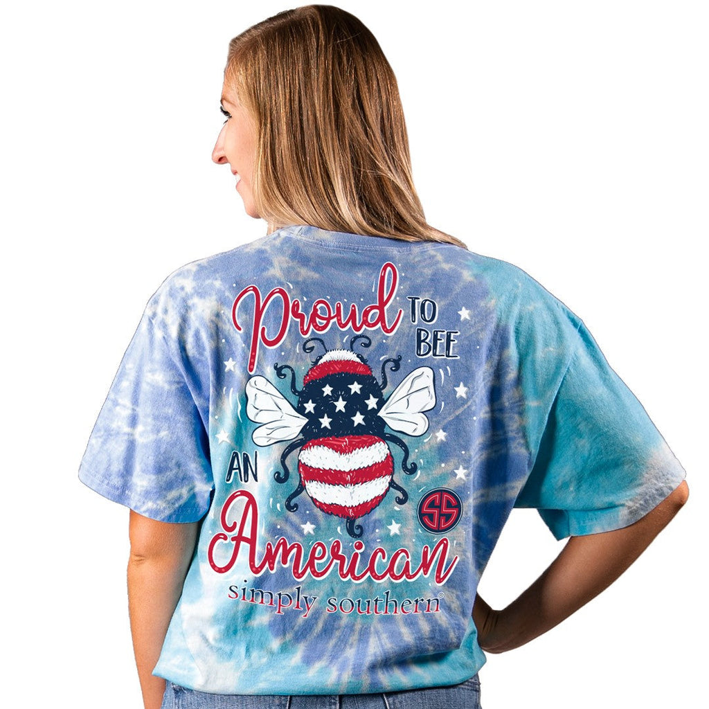 SALE Simply Southern Proud To Bee An American Tie Dye - Adult & Kids T-Shirts, Sweatshirts & Hoodies apparel design preview 1