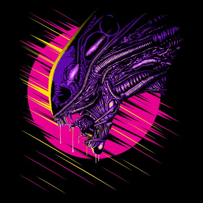Psychedelic Alien Women's Apparel - Adult & Kids T-Shirts, Sweatshirts & Hoodies apparel design preview 2