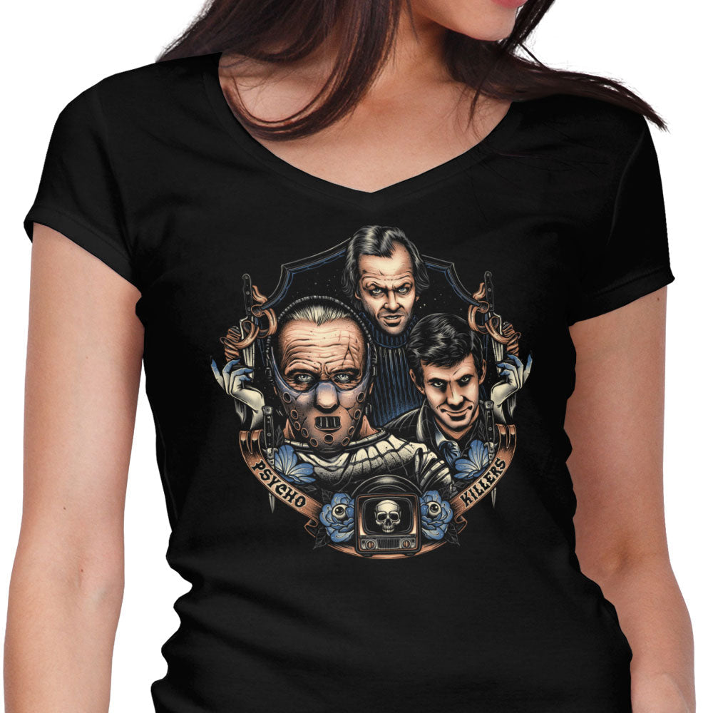 Psycho Killers Women's V-Neck - Adult & Kids T-Shirts, Sweatshirts & Hoodies apparel design preview 1