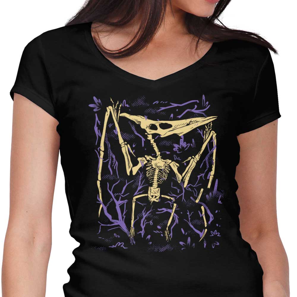 Pteranodon Fossils Women's V-Neck - Adult & Kids T-Shirts, Sweatshirts & Hoodies apparel design preview 1