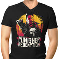 Punisher Redemption Men's V-Neck - Adult & Kids T-Shirts, Sweatshirts & Hoodies apparel design preview 1