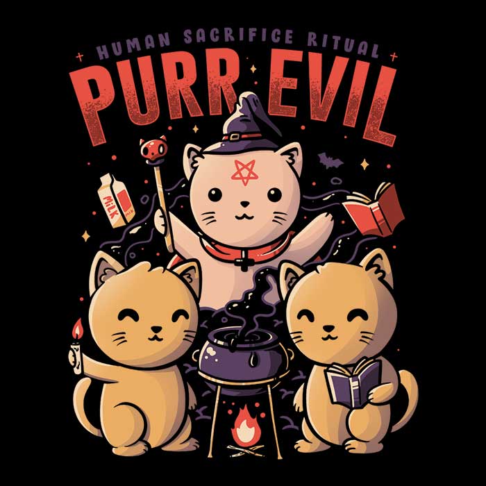 Purr Evil Men's Apparel - Adult & Kids T-Shirts, Sweatshirts & Hoodies apparel design preview 2