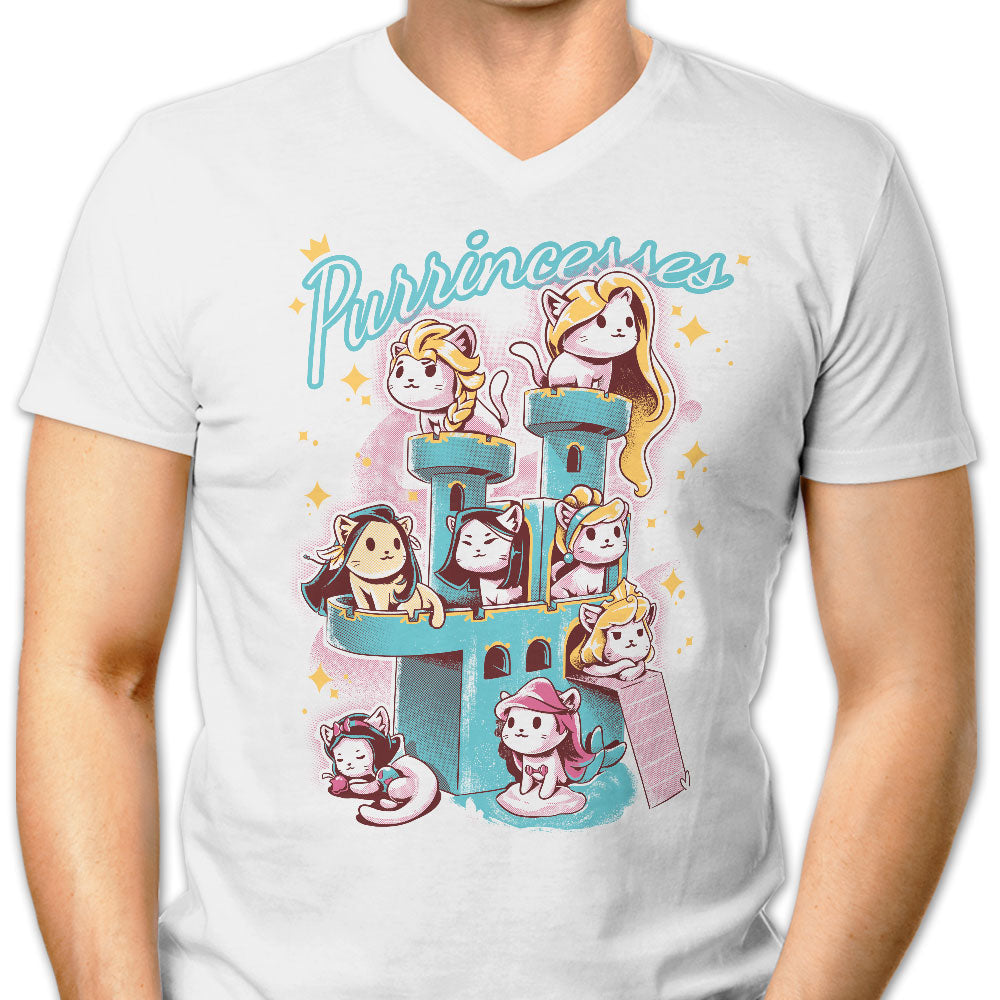 Purrincesses Men's V-Neck - Adult & Kids T-Shirts, Sweatshirts & Hoodies apparel design preview 1