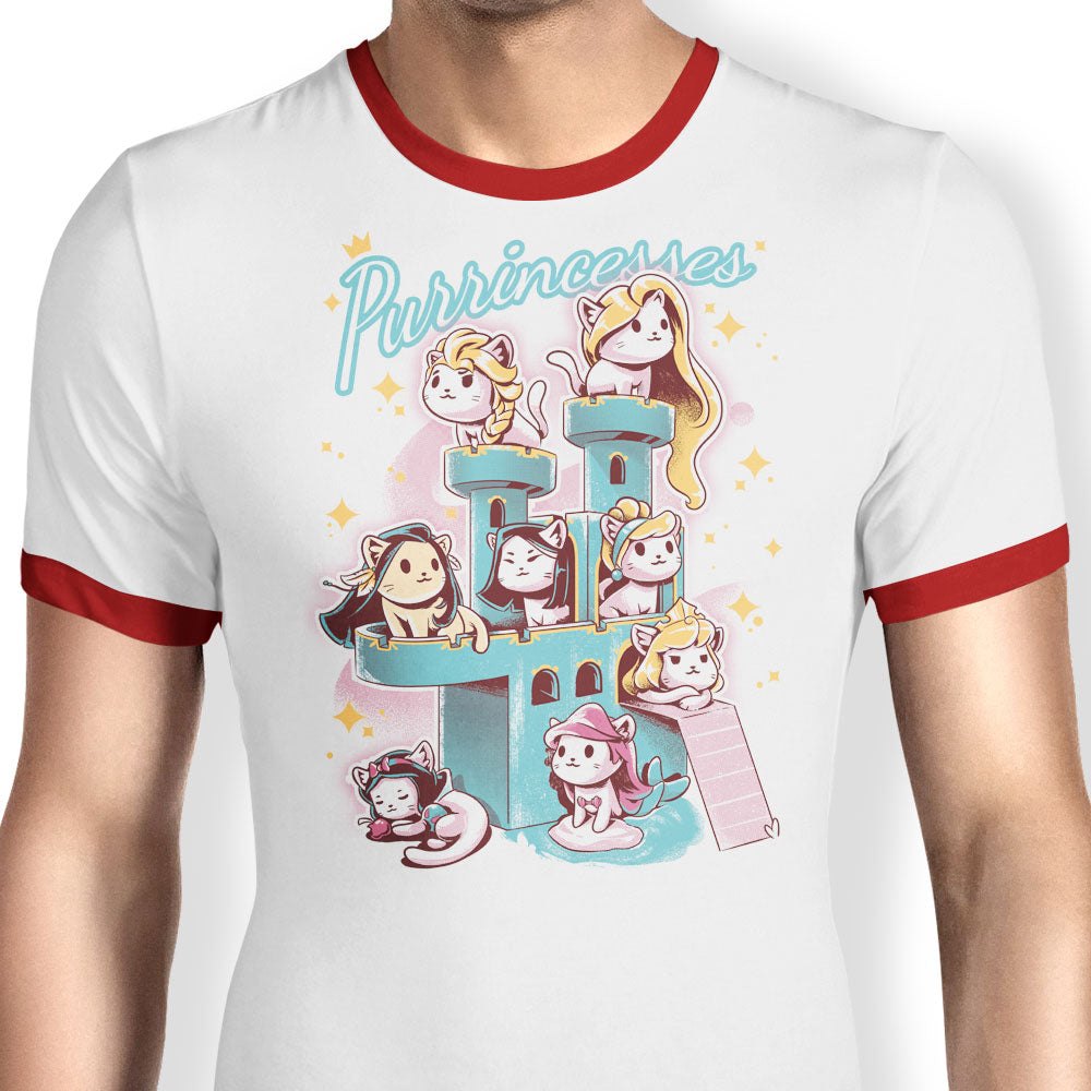 Purrincesses Ringer - Adult & Kids T-Shirts, Sweatshirts & Hoodies apparel design preview 1