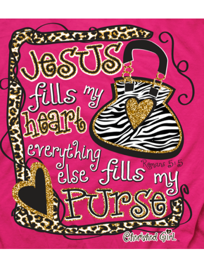Cherished Girl Funny Jesus Fills My Heart Zebra Purse - Adult & Kids T-Shirts, Sweatshirts & Hoodies apparel design preview 2