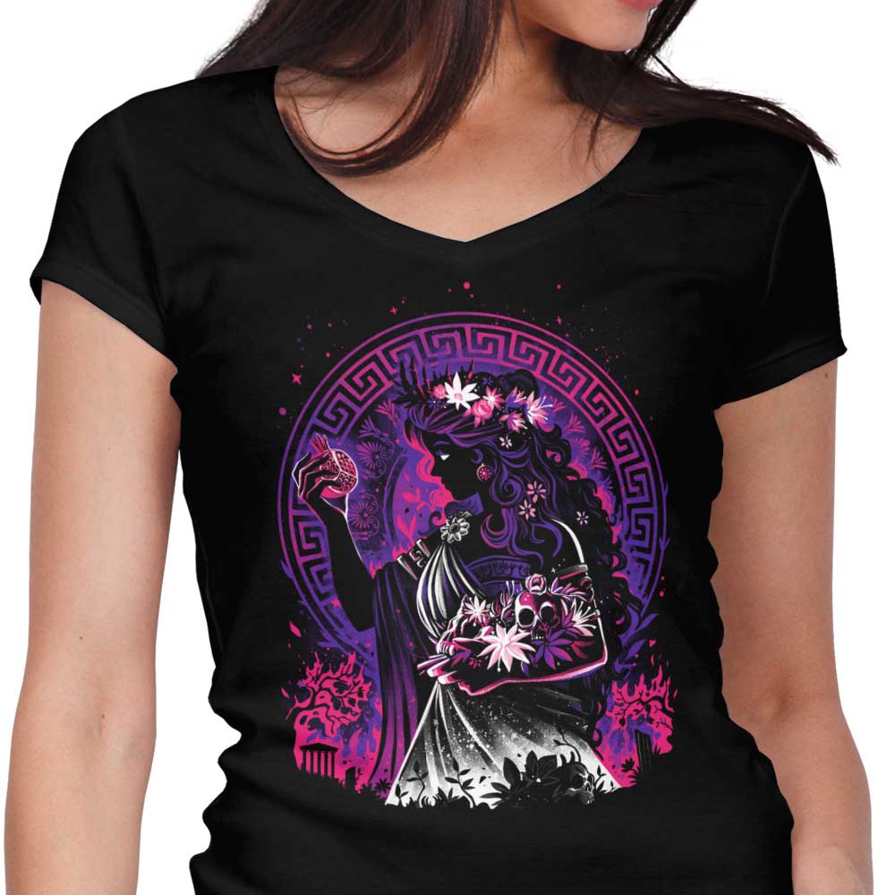 Queen of the Underworld Women's V-Neck - Adult & Kids T-Shirts, Sweatshirts & Hoodies apparel design preview 1