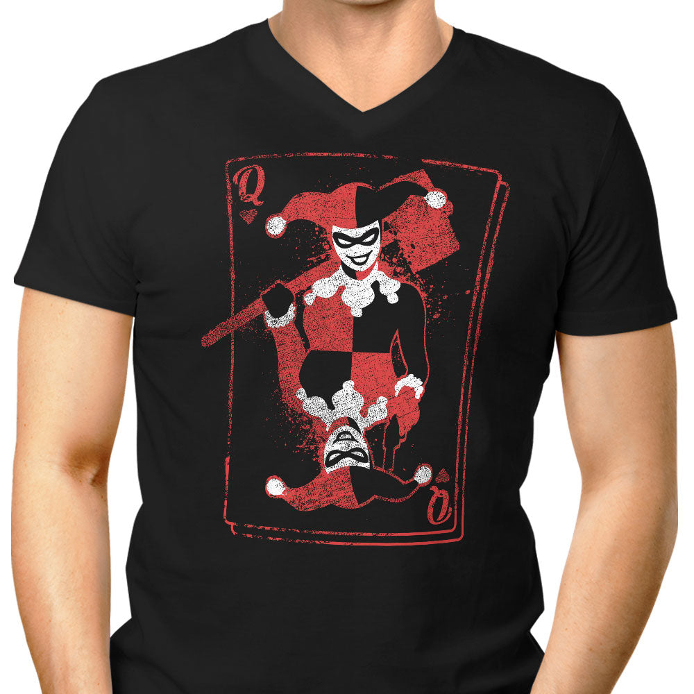 Quinn of Hearts Men's V-Neck - Adult & Kids T-Shirts, Sweatshirts & Hoodies apparel design preview 1