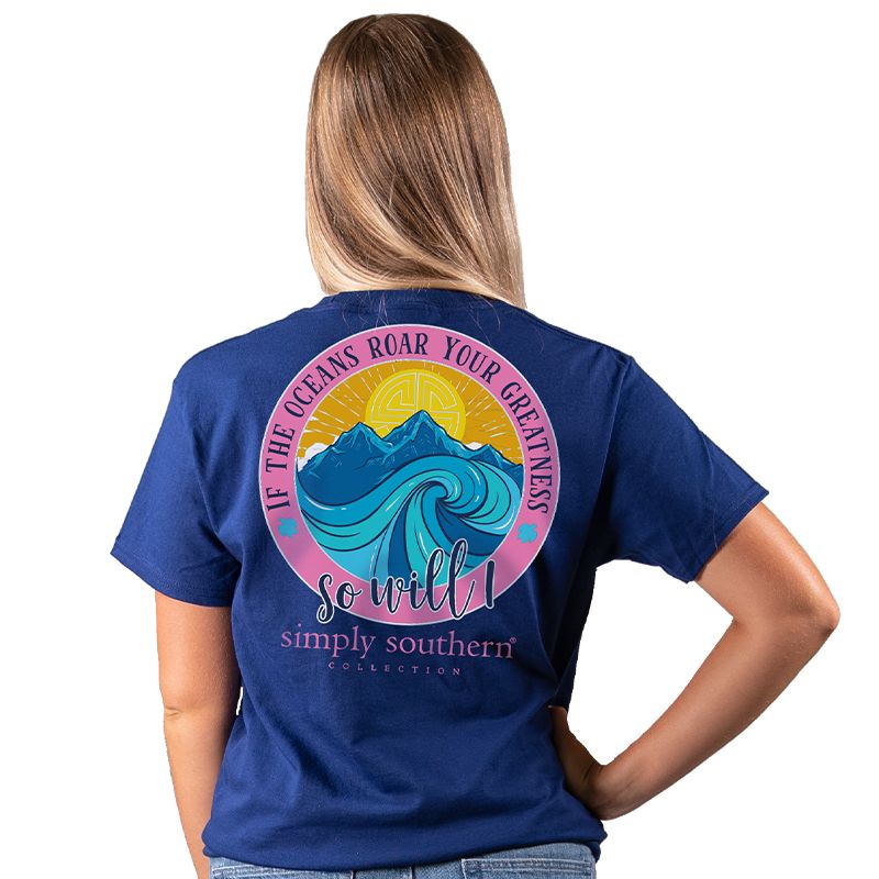Simply Southern Preppy Oceans Roar Your Greatness - Adult & Kids T-Shirts, Sweatshirts & Hoodies apparel design preview 1