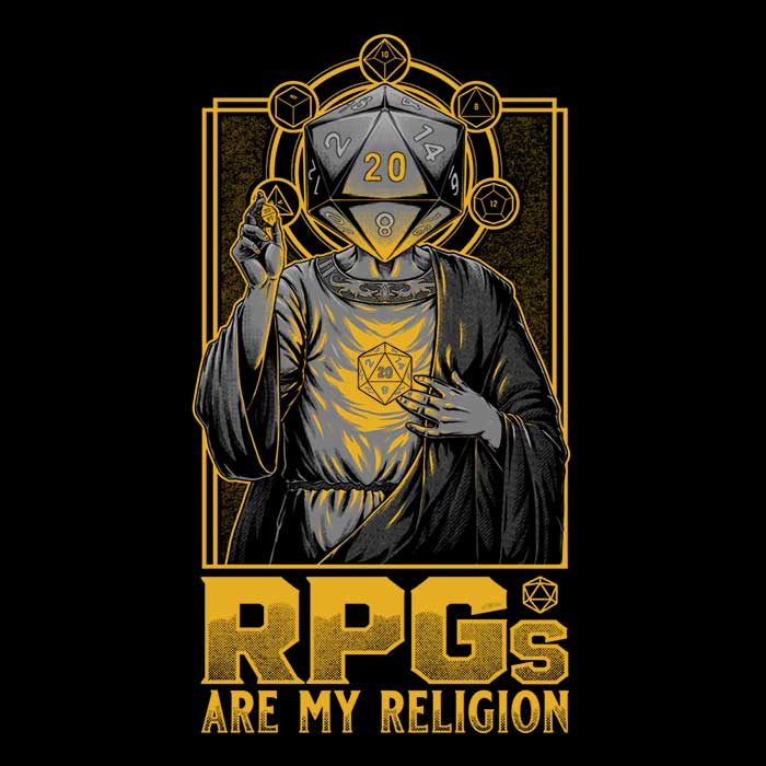 RPG's Are My Religion Men's Apparel - Adult & Kids T-Shirts, Sweatshirts & Hoodies apparel design preview 2