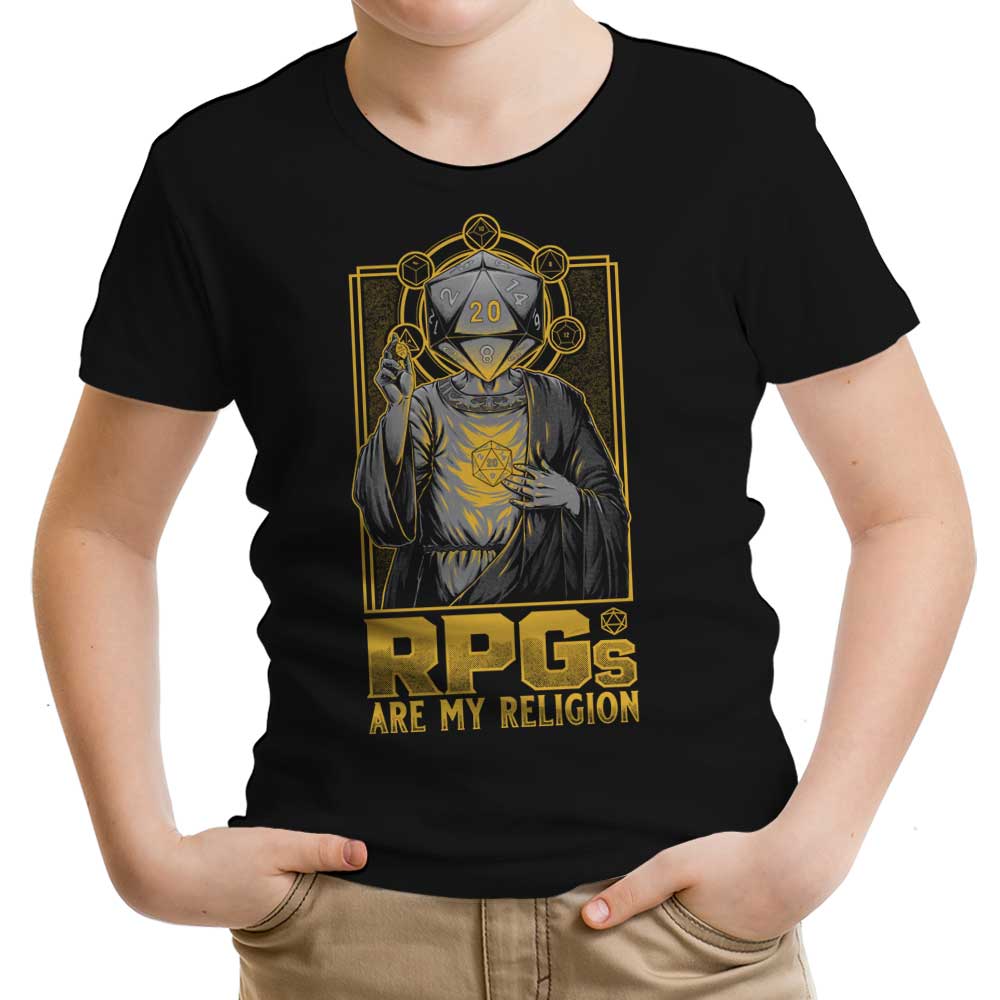 RPG's Are My Religion Youth Apparel - Adult & Kids T-Shirts, Sweatshirts & Hoodies apparel design preview 1