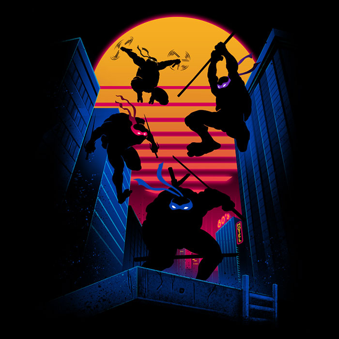 Rad Turtles Men's V-Neck - Adult & Kids T-Shirts, Sweatshirts & Hoodies apparel design preview 2