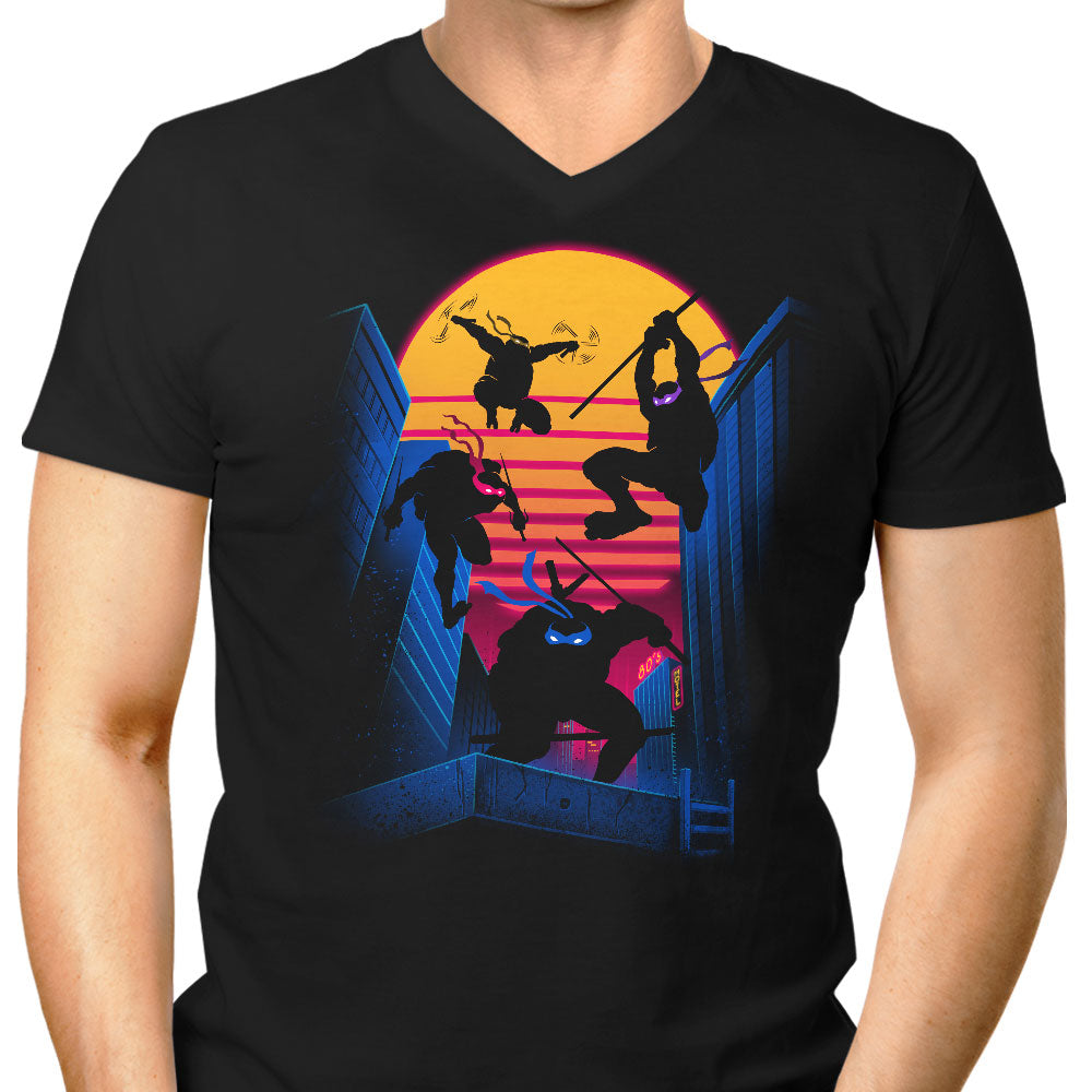 Rad Turtles Men's V-Neck - Adult & Kids T-Shirts, Sweatshirts & Hoodies apparel design preview 1