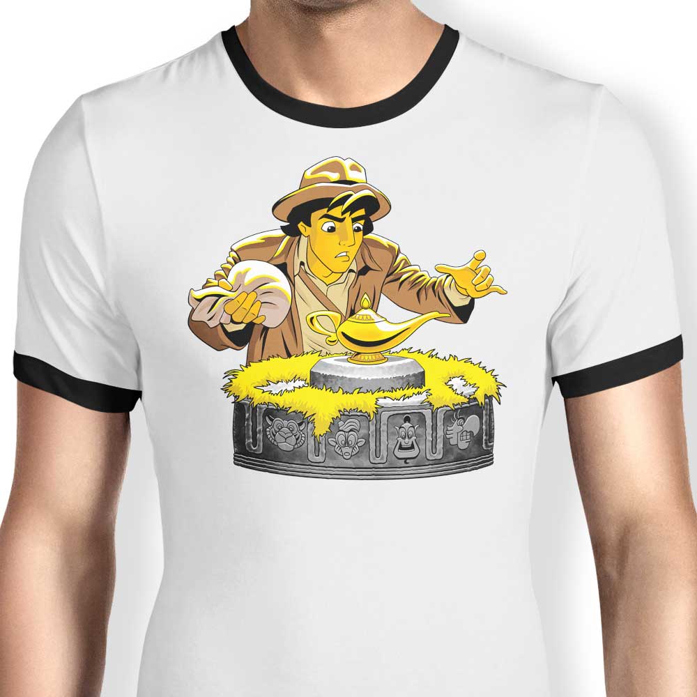 Raiders of the Lost Lamp Ringer - Adult & Kids T-Shirts, Sweatshirts & Hoodies apparel design preview 1
