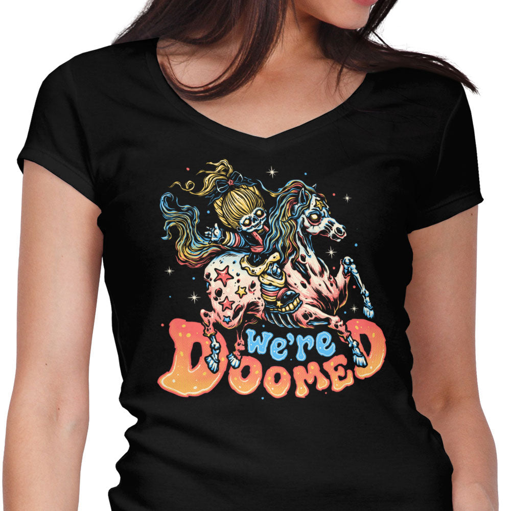 Rainbow Doom Women's V-Neck - Adult & Kids T-Shirts, Sweatshirts & Hoodies apparel design preview 1