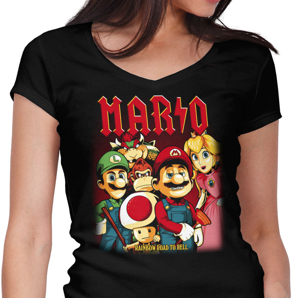 Rainbow to Hell Women's V-Neck - Adult & Kids T-Shirts, Sweatshirts & Hoodies apparel design preview 1