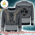 Rammstein Holiday Angel With Logo Pattern Grey Ugly Christmas Sweater product image