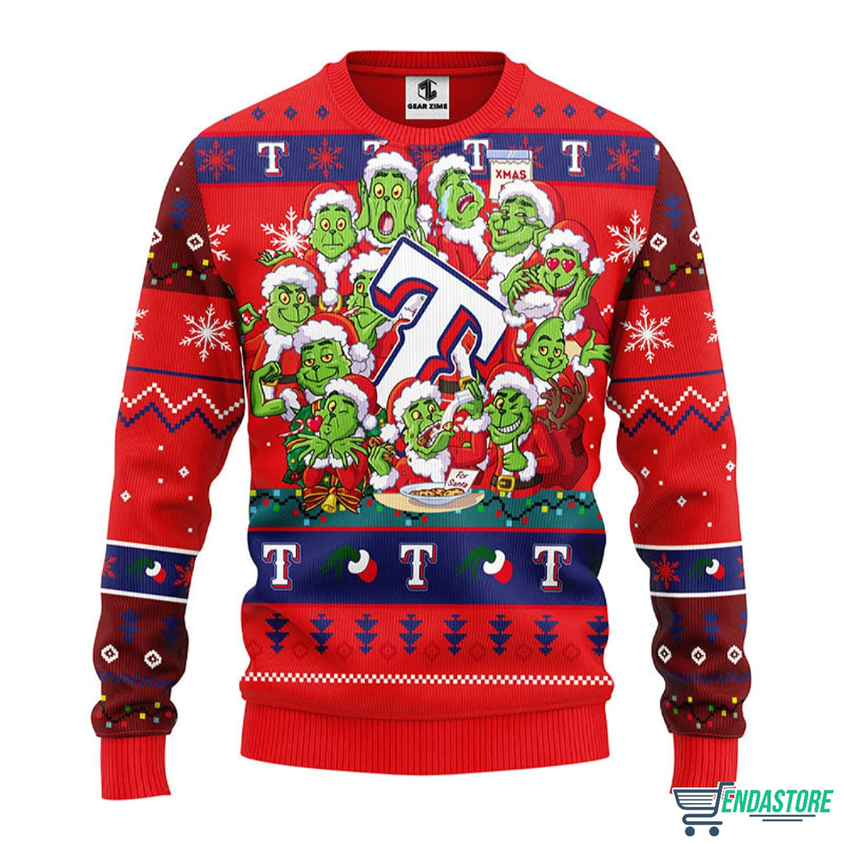 Rangers Funny Grnch 12 Christmas Ugly Sweater product image