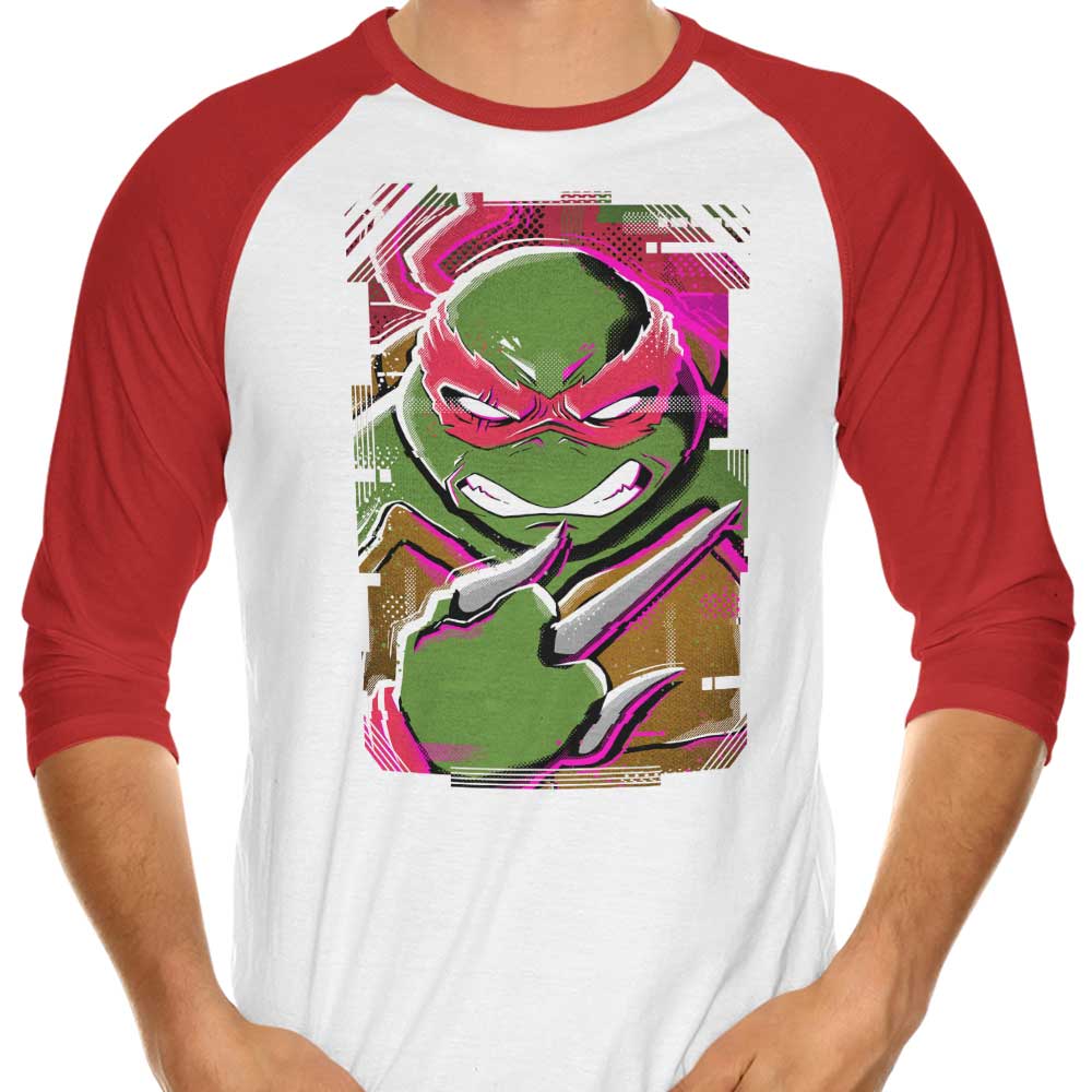 Raphael Glitch 3/4 Sleeve Raglan - Adult & Kids T-Shirts, Sweatshirts & Hoodies apparel design preview 1