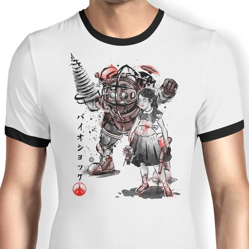 Rapture Sumi-e Ringer - Adult & Kids T-Shirts, Sweatshirts & Hoodies apparel design preview 1