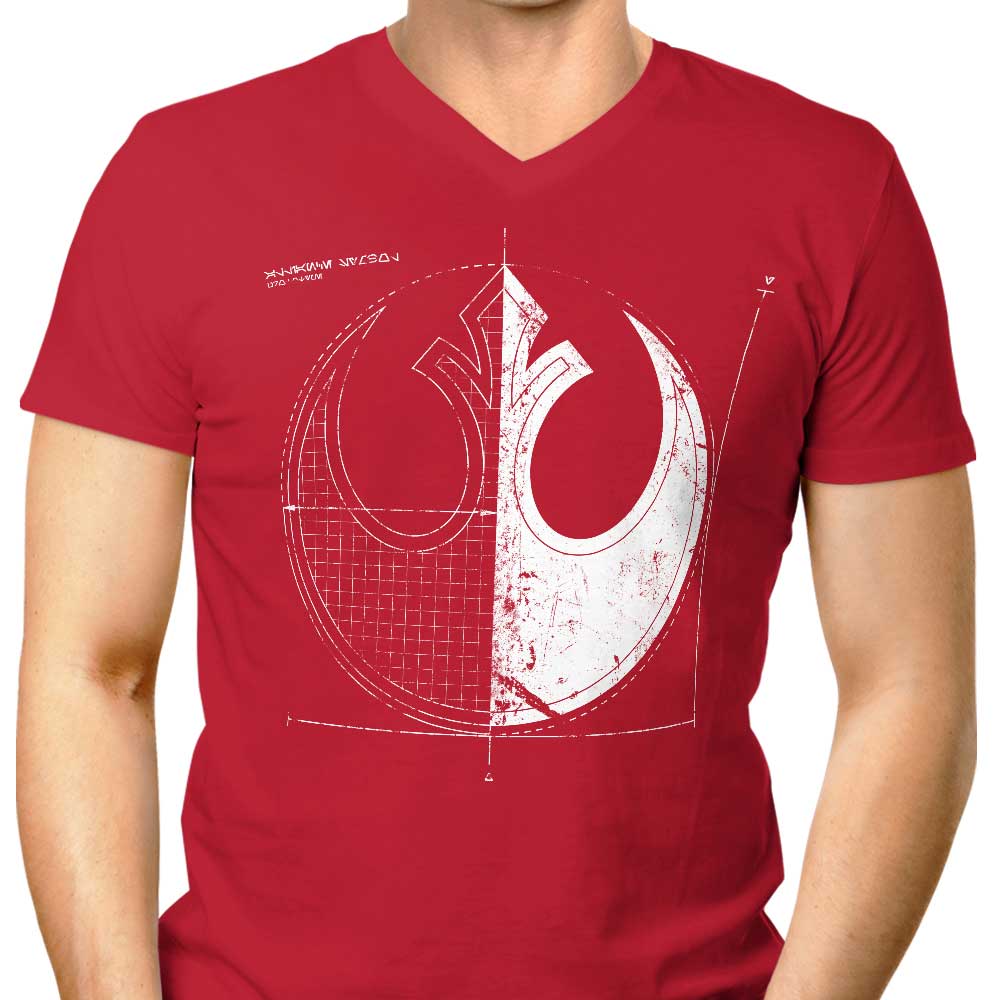 Rebellion Blueprint Men's V-Neck - Adult & Kids T-Shirts, Sweatshirts & Hoodies apparel design preview 1