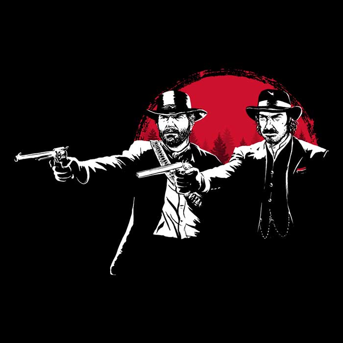 Red Dead Fiction Tank Top - Adult & Kids T-Shirts, Sweatshirts & Hoodies apparel design preview 2