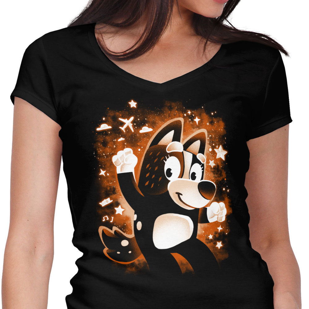 Red Dog Mom Women's V-Neck - Adult & Kids T-Shirts, Sweatshirts & Hoodies apparel design preview 1