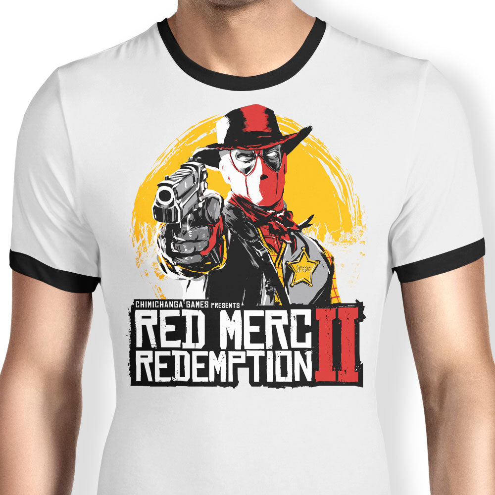 Red Merc Redemption Ringer - Adult & Kids T-Shirts, Sweatshirts & Hoodies apparel design preview 1