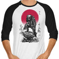 Red Sun Hunter 3/4 Sleeve Raglan - Adult & Kids T-Shirts, Sweatshirts & Hoodies apparel design preview 1
