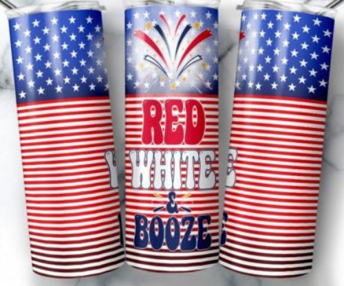 Patriotic Red White and Booze 4th of July 20 oz - Adult & Kids T-Shirts, Sweatshirts & Hoodies apparel design preview 1