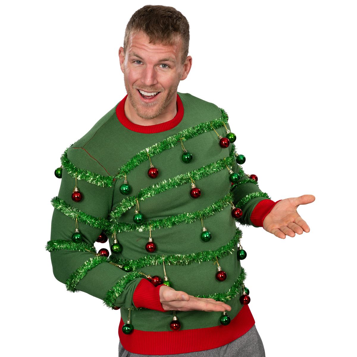 Green 3D Garland & Ornament Ugly Christmas Sweater product image 2