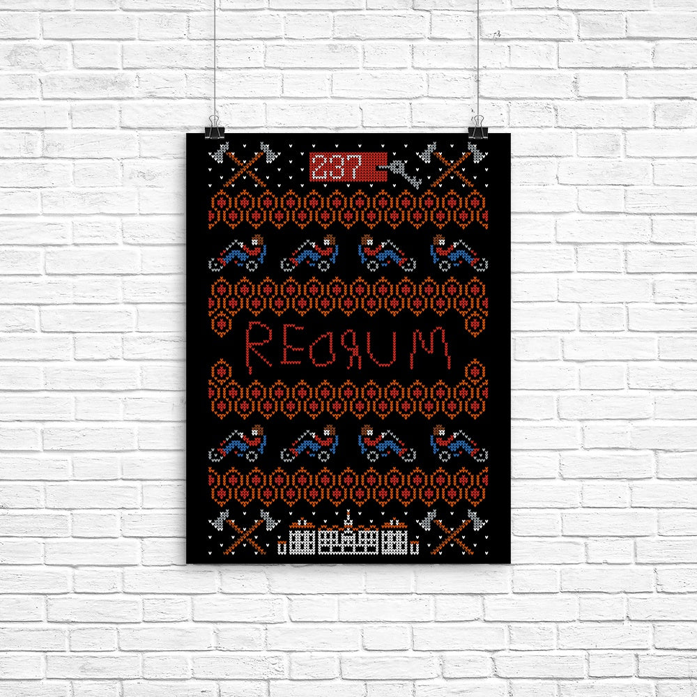 Redrum Christmas Poster - Adult & Kids T-Shirts, Sweatshirts & Hoodies apparel design preview 1