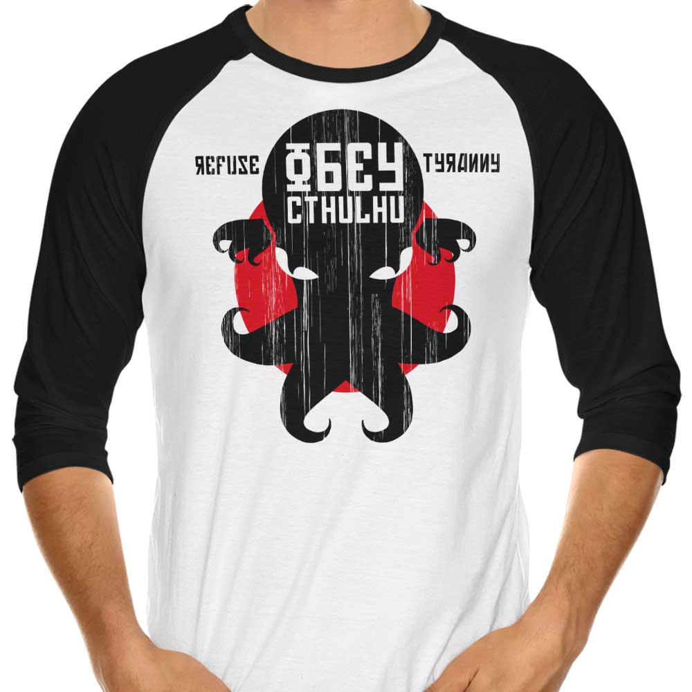 Refuse Tyranny 3/4 Sleeve Raglan - Adult & Kids T-Shirts, Sweatshirts & Hoodies apparel design preview 1