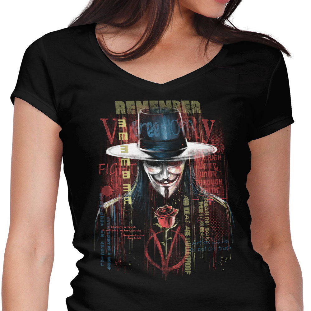 Remember Women's V-Neck - Adult & Kids T-Shirts, Sweatshirts & Hoodies apparel design preview 1