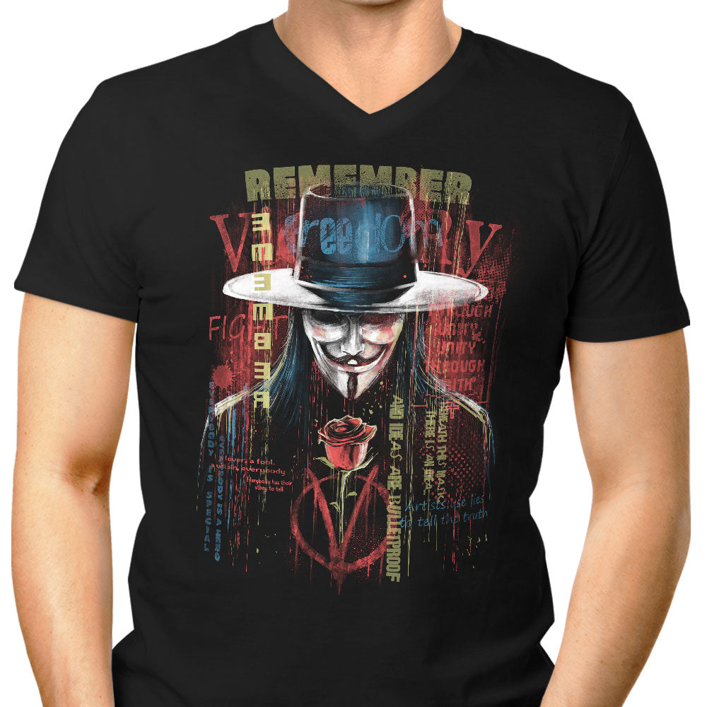 Remember Men's V-Neck - Adult & Kids T-Shirts, Sweatshirts & Hoodies apparel design preview 1