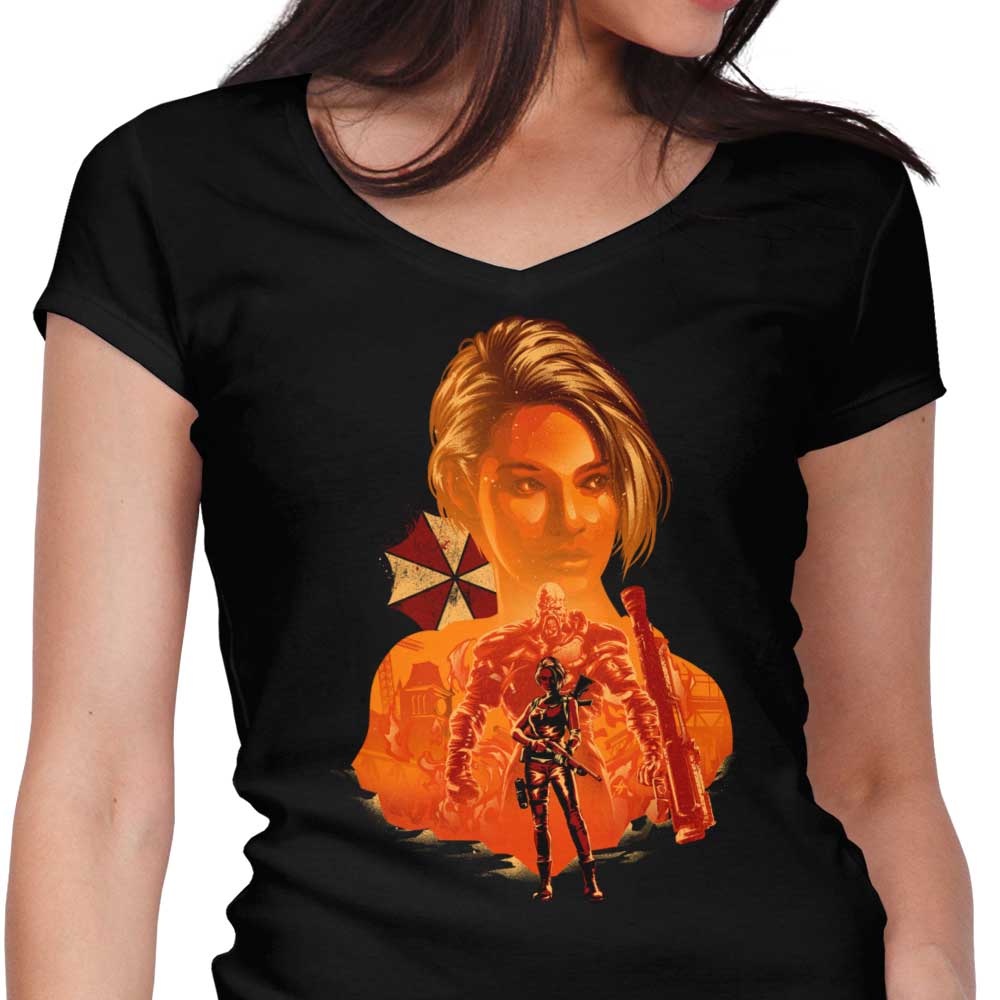 Resident Jill Women's V-Neck - Adult & Kids T-Shirts, Sweatshirts & Hoodies apparel design preview 1