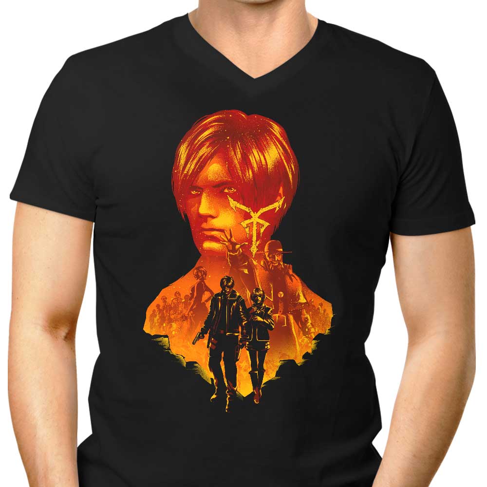 Resident Leon Men's V-Neck - Adult & Kids T-Shirts, Sweatshirts & Hoodies apparel design preview 1