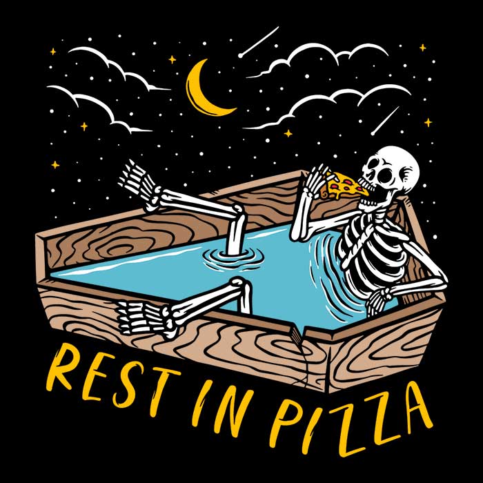 Rest in Pizza Men's Apparel - Adult & Kids T-Shirts, Sweatshirts & Hoodies apparel design preview 2
